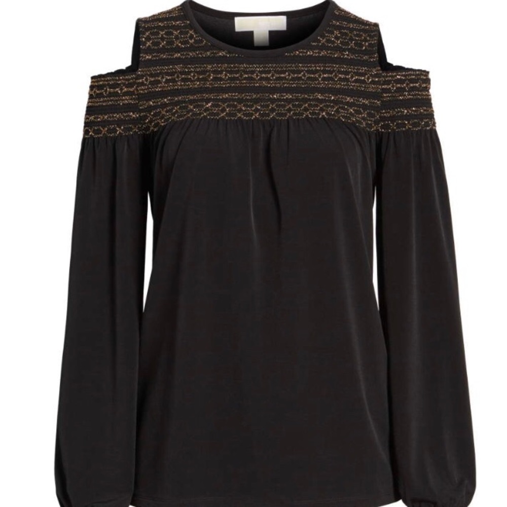 Michael Kors Smocked Yoke Top NWOT